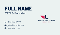 Logistics Delivery Wings Letter Business Card Design