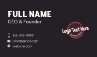 Underground Screen Graffiti Wordmark Business Card