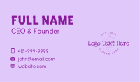 Quirky Textured Wordmark Business Card