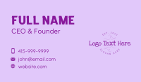 Quirky Textured Wordmark Business Card Design