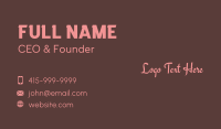 Pink Cursive Wordmark boutique Business Card