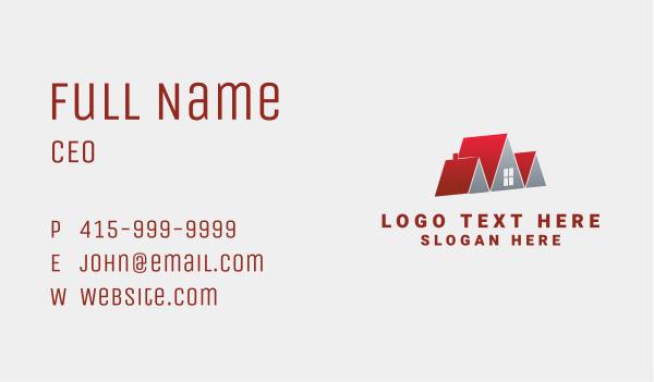 Roof Real Estate Business Card Design Image Preview