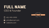 Casual Retro Wordmark  Business Card