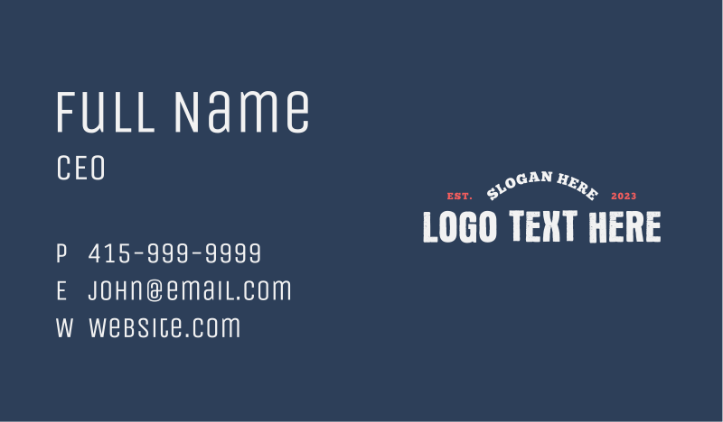 Bold Business Card example 3