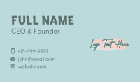 Pastel Brush Stroke Wordmark Business Card