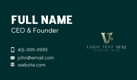 Luxury Elegant Letter V Business Card Design