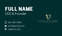 Luxury Elegant Letter V Business Card