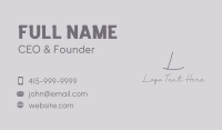 Cursive Letter Business Business Card