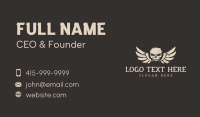 Vintage Grunge Skull Wings Business Card