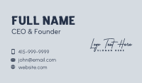Feminine Script Handwriting Business Card Design