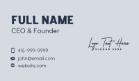 Feminine Script Handwriting Business Card