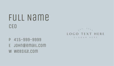 Simple Luxe Wordmark Business Card Image Preview