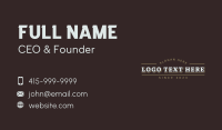 Retro Brand Wordmark Business Card