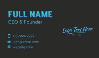 Neon Paint Wordmark Business Card