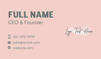 Pink Artist Wordmark Business Card Design