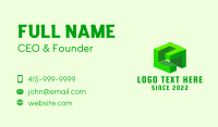 3D Green Construction Block Business Card