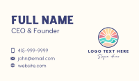 Summer Sunset Island Business Card Design