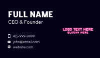 Neon Light Wordmark Business Card Design