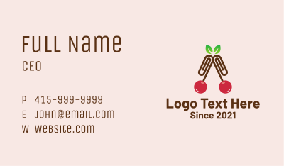 Cherry Paper Clip Business Card