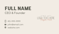 Fashion Boutique Signature Wordmark Business Card Design