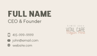 Fashion Boutique Signature Wordmark Business Card
