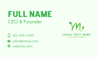 Green Leaf Letter M Business Card