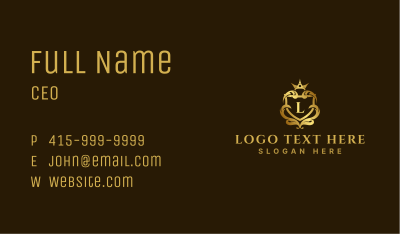 Luxury Ornate Royal Crest Business Card