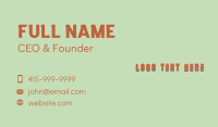 Generic Rustic Brand Wordmark Business Card