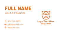 Orange Cat Outline Business Card