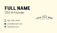 Black Vintage Wordmark Business Card