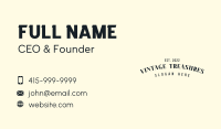 Black Vintage Wordmark Business Card Image Preview