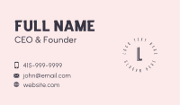 Jewelry Boutique Lettermark Business Card