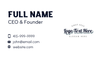 Retro Business Wordmark Business Card