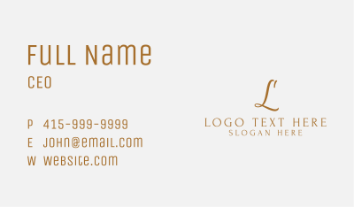 Gold Lifestyle Letter Business Card