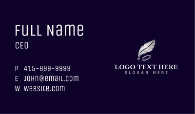 Feather Quill Pen Business Card Image Preview