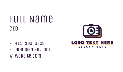 Camera Photoshoot Photographer Business Card