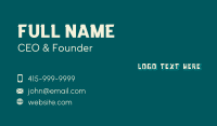 White Playful Wordmark Business Card