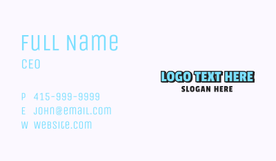 Simple Cartoon Wordmark Business Card