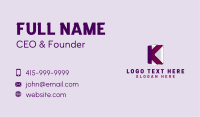 3D Tech Letter K Business Card