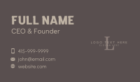 Elegant Boutique Letter  Business Card