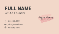 Feminine Paint Brush Wordmark Business Card