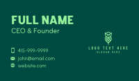 Green Owl Leaf Business Card Design