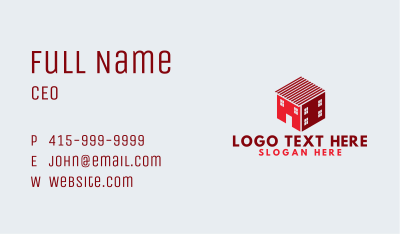 Red Hexagon Home Business Card