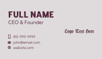 Gothic Business Wordmark Business Card