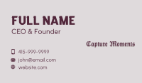Gothic Business Wordmark Business Card