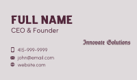 Gothic Business Wordmark Business Card Design