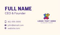 Colorful Letter X Business Card Design