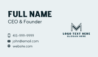 Geometric Builder Contractor Letter M Business Card