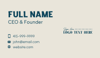Elegant Quirky Minimalist Wordmark Business Card