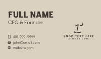 Brown Company Letter I Business Card Design